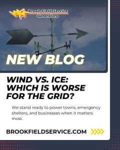 Blog promotional graphic with a weather vane, surrounded by the brand's colors and the Brook Field Service logo.
